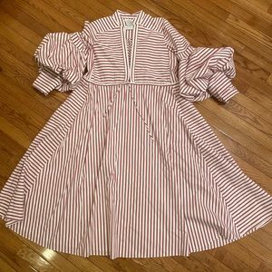 New Without Tags Striped Lantern Sleeve Dress Size 10